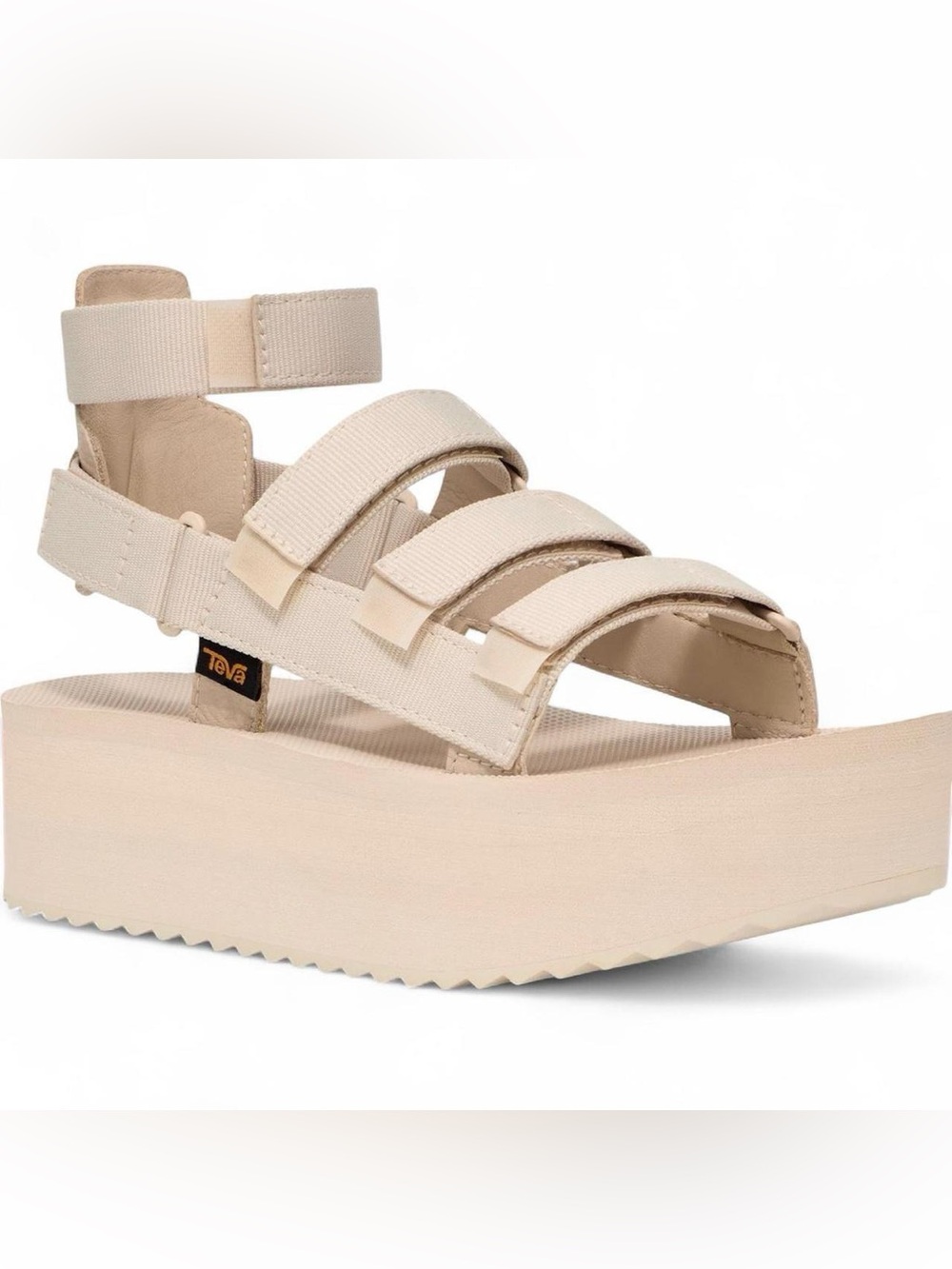Teva Women's Beige Platform Strappy Sandal SZ 7